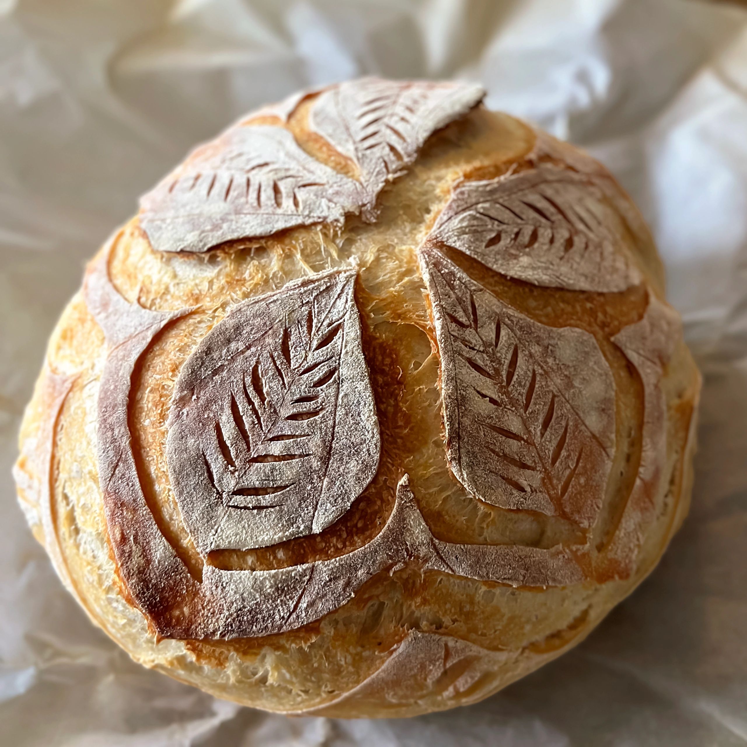 Decorative sourdough loaf